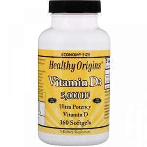 Вітамін D Healthy Origins Vitamin D3, 5000 IU 360 Softgels