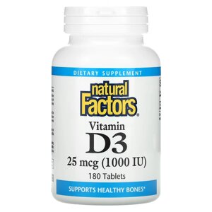 Вітамін D Natural Factors Vitamin D3 1000 IU 25 mcg 180 Tabs