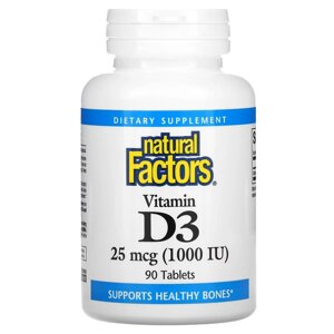 Вітамін D Natural Factors Vitamin D3 1000 IU 25 mcg 90 Tabs