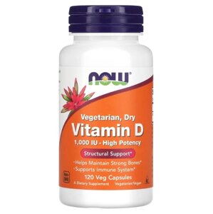 Вітамін D NOW Foods Vegetarian Dry Vitamin D 1000 IU 120 Veg Caps