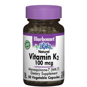 Вітамін K Bluebonnet Nutrition Vitamin К2 100 mcg 50 Veg Caps