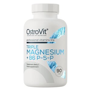 Вітамінно-мінеральний комплекс для спорту OstroVit Triple Magnesium + B6 P-5-P 90 Caps