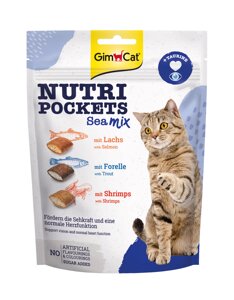 Вітамінні ласощі Gimborn GimCat Nutri Pockets для кішок Морський мікс 150 г (4002064419176/4002064419268)