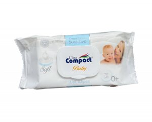 Вологі дитячі серветки Ultra Compact Baby Sensitive 72 шт 0+ із клапаном