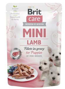 Вологий корм Brit Care Dog Mini Fillets In Gravy для цуценят малюків та мініатюрних порід (ягня) 85 г (100216/4418)