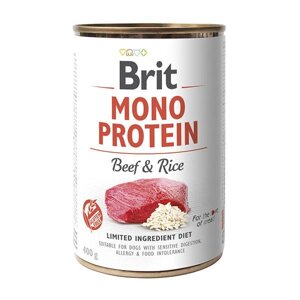 Вологий корм Brit Mono Protein для собак з яловичиною та рисом 400 г (8595602529735)