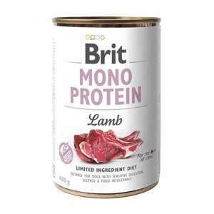 Вологий корм для собак Brit Mono Protein з ягням 400 г (8595602555369)