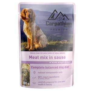 Вологий корм для собак Carpathian Pet Food MINI Meat mix in sause 100 г 24 шт