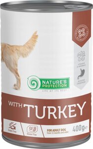 Вологий корм для дорослих собак з індичкою Nature's Protection Nature’s Protection with Turkey 400 г (KIK45601)