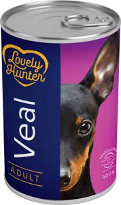 Вологий корм для дорослих собак з телятиною Lovely Hunter Adult veal 400 г (LHU45352) (4771317453525)