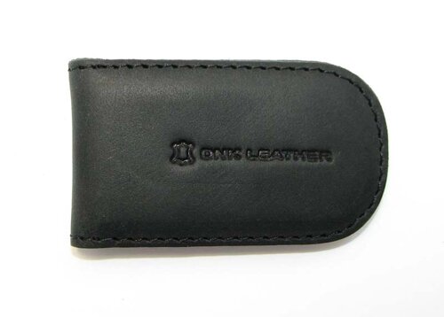 Затиск для грошей DNK Leather Чорний (DNK Klip magnes-H col. J)