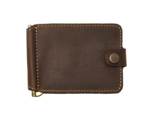 Затискач для грошей DNK Leather DNK Затискач-H col. G 8,0*11,0*1,0 см Коричневий