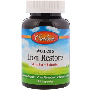 Залізо для жінок Women's Iron Restore Carlson Labs 180 капсул