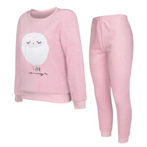 Жіноча піжама Lesko Owl Pink XL домашній костюм