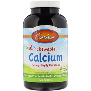 Жувальний кальцій для дітей Kid's Chewable Calcium Carlson 120 таблетки фруктовий смак