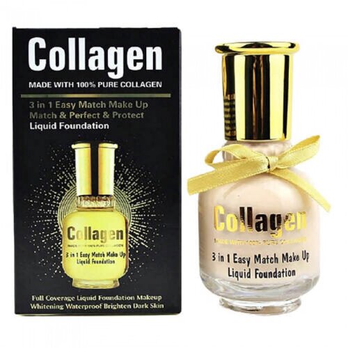 Рідка основа під макіяж Wokali Collagen Easy Match Makeup Liquid Foundation 3 у 1 HF2006 65 мл