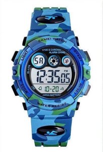 Дитячі спортивні годинник SKMEI KIDS 1547 light blue camouflage