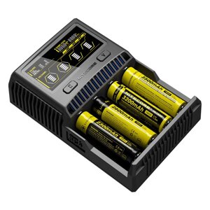 Зарядний пристрій nitecore SC4 ni-cd / ni-mh / li-ion / IMR / lifepo4 (3.6-4.35V) / 3A 220V / 12V LCD
