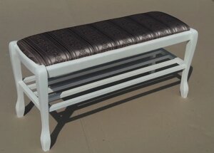 Банкетка дерев'яна прямокутна Гармонія 70 з однією полицею для взуття Fusion Furniture, колір білий