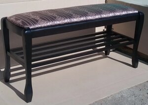 Банкетка дерев'яна прямокутна Гармонія 70 з однією полицею Fusion Furniture, колір венге
