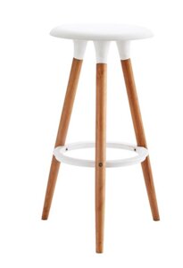 Барний стілець пластиковий на дерев'яних ніжках Odin 75 , колір білий 07