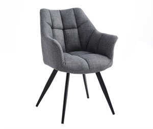 Крісло м'яке на металевих ніжках BERGAMO BJRON 13, колір сірий