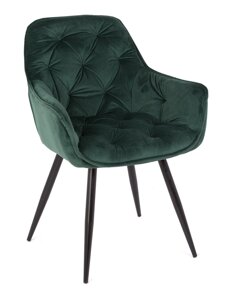 Крісло м'яке з підлокітниками на металевих ніжках для дому / офісу в сучасному стилі CHIC BK оксамит, колір