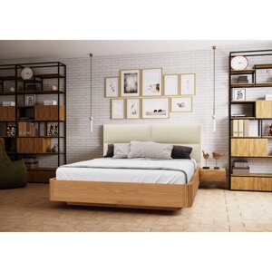 Ліжко дерев'яне з м'яким узголів'ям Бремен 1 ArtWood, ясен 160х200
