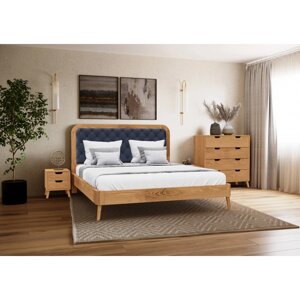 Ліжко дерев'яне з м'яким узголів'ям Форса 1 ArtWood, ясен 160х200