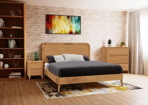 Ліжко дерев'яне з м'яким узголів'ям Майнц ArtWood, ясен