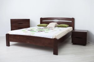 Ліжко односпальне дерев'яне Кароліна Мікс меблі, колір темний горіх , розмір спального місця 900*2000