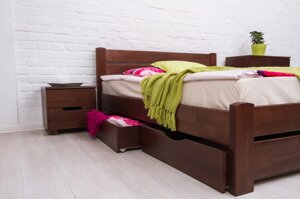 Ліжко двоспальне дерев'яне з ящиками Айріс Мікс меблі, колір на вибір