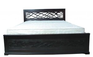 Ліжко двоспальне з масиву вільхи Марго Evrodim, колір темний горіх