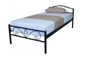 Ліжко односпальне металеве з кованим узголів'ям Релакс 900х2000 Мікс меблі, колір чорний