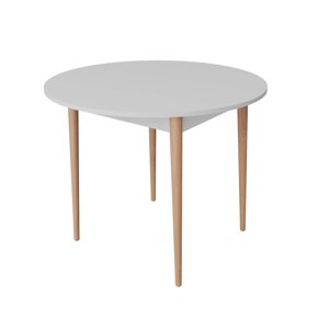 Круглий стіл нерозкладний Neman ДЕРІЛ, колір білий / вільха