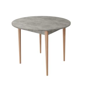 Круглий стіл нерозкладний Neman ДЕРІЛ, колір бетон / вільха