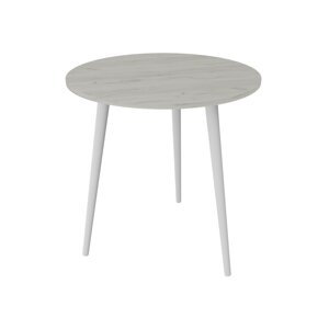Круглий стіл нерозкладний Neman СЕТ-3, колір Дуб крафт білий / білий
