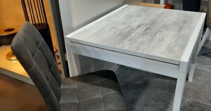 Кухонний стіл трансформер Слайдер дерево + ДСП Fusion Furniture, колір білий / Урбан лайт 100(200) x82х76
