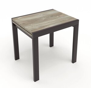 Кухонний стіл-трансформер Слайдер дерево + ДСП Fusion Furniture, колір венге/Дракар 100 (200)х82х76