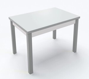 Стіл для кухні розкладний Марсель зі склом Fusion Furniture , колір сірий / скло біле 110(35+35)х75х77