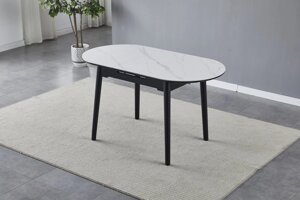Обідній стіл керамічний TM-85 VETRO, колір білий + чорний