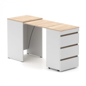 Комод трансформер Fusion Furniture, колір білий / дуб аппалачі
