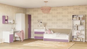 Меблі для дитячої спальні Твіст Світ меблів, колір білий / віола, рожевий