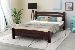 Ліжко двоспальне з масиву сосни ЗЛАТА, Мікс меблі, колір горіх