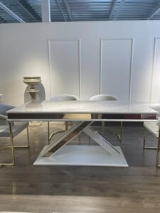 Обідній керамічний розкладний стіл MILANO 180 Tes Mobili, колір молочна кераміка