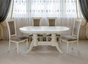 Стіл обідній дерев'яний 160 (розкладний) для кухні / вітальні в класичному стилі Фантом Люкс РКБ-Меблі, колір на вибір