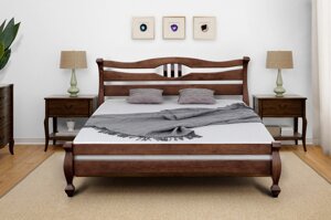 Ліжко двоспальне з масиву сосни ДАЛАС, Мікс меблі, колір горіхів