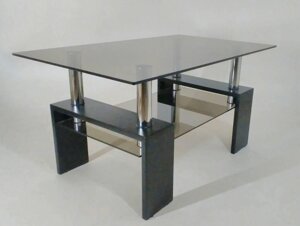 Стіл журнальний дерев'яний зі скляною стільницею ДС-28 Дипломат Антонік, колір RAL на вибір