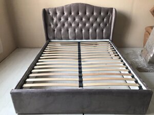 Двоспальне м'яке ліжко в стилі капітоні Гармонія 160 Olberg, оббивка на вибір