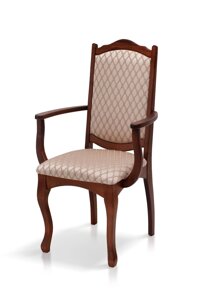 Крісло дерев'яне з м'якою спинкою та сидінням Наталі Мікс меблі, колір темний горіх/тканина Sharimar
